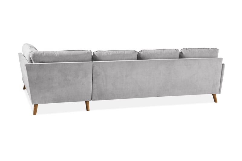 Trend Lyx 4-sits Högervänd U-formad Soffa med Divan och Schäslong i Tyg - Ljusgrå - Möbler - Soffa - U-soffa