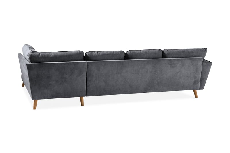 Trend Lyx 4-sits Högervänd U-formad Soffa med Divan och Schäslong i Tyg - Mörkgrå - Möbler - Soffa - U-soffa