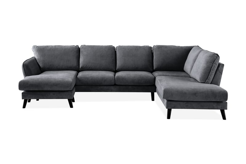Trend Lyx 4-sits Högervänd U-formad Soffa med Divan och Schäslong i Tyg - Mörkgrå - Möbler - Soffa - U-soffa