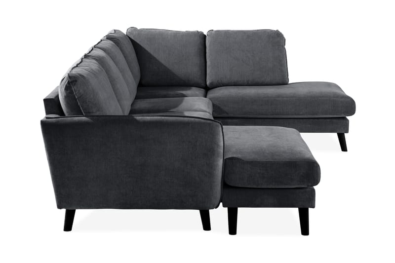 Trend Lyx 4-sits Högervänd U-formad Soffa med Divan och Schäslong i Tyg - Mörkgrå - Möbler - Soffa - U-soffa