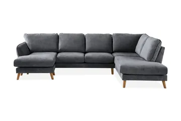 Trend Lyx 4-sits Högervänd U-formad Soffa med Divan och Schäslong i Tyg