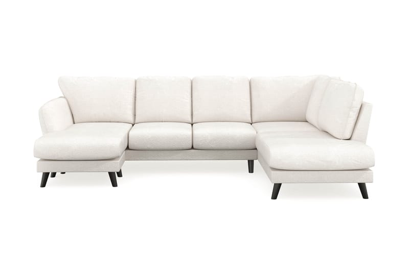 Trend Lyx 4-sits Vänstervänd U-formad Soffa med Divan och Schäslong i Bouclé - Vit - Möbler - Soffa - U-soffa