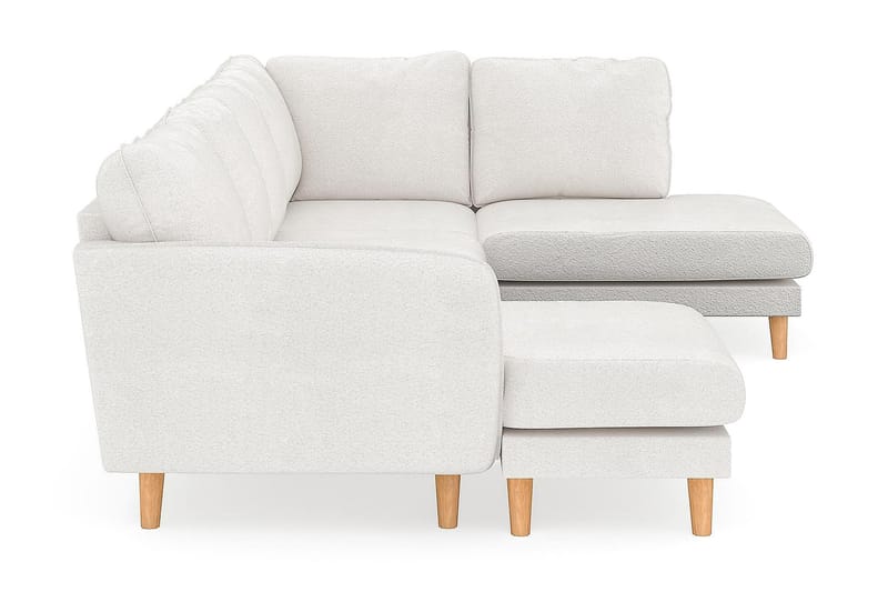 Trend Lyx 4-sits Vänstervänd U-formad Soffa med Divan och Schäslong i Bouclé - Vit - Möbler - Soffa - U-soffa