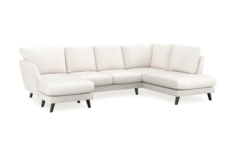 Trend Lyx 4-sits Vänstervänd U-formad Soffa med Divan och Schäslong i Bouclé - Vit - Möbler - Soffa - U-soffa
