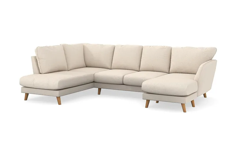 Trend Lyx 4-sits Vänstervänd U-formad Soffa med Divan och Schäslong i Manchester - Beige - Möbler - Soffa - U-soffa