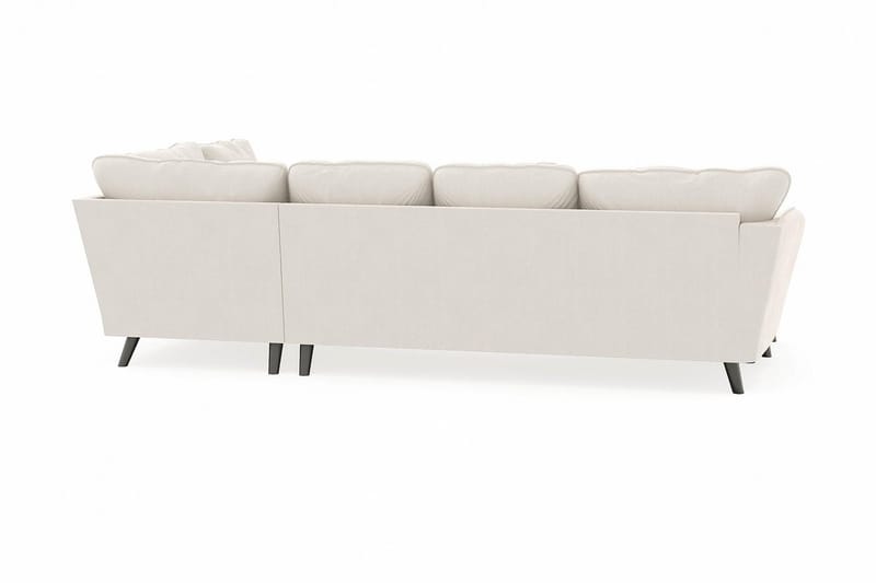 Trend Lyx 4-sits Vänstervänd U-formad Soffa med Divan och Schäslong i Sammet - Krämvit - Möbler - Soffa - U-soffa