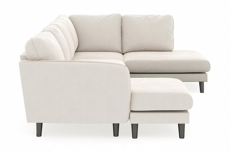 Trend Lyx 4-sits Vänstervänd U-formad Soffa med Divan och Schäslong i Sammet - Krämvit - Möbler - Soffa - U-soffa