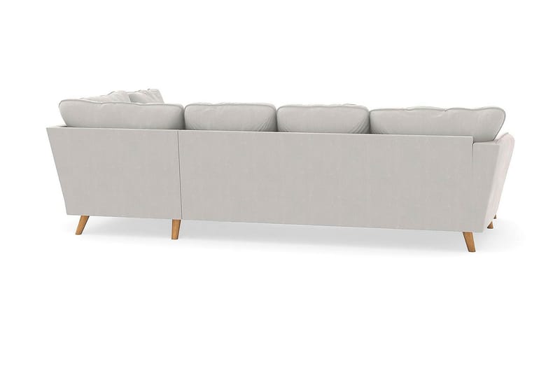 Trend Lyx 4-sits Vänstervänd U-formad Soffa med Divan och Schäslong i Sammet - Krämvit - Möbler - Soffa - U-soffa