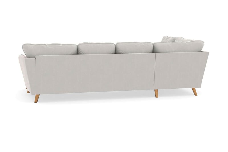 Trend Lyx 4-sits Vänstervänd U-formad Soffa med Divan och Schäslong i Sammet - Krämvit - Möbler - Soffa - U-soffa