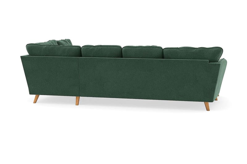 Trend Lyx 4-sits Vänstervänd U-formad Soffa med Divan och Schäslong i Sammet - Mörkgrön - Möbler - Soffa - U-soffa