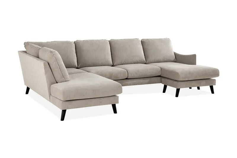 Trend Lyx 4-sits Vänstervänd U-formad Soffa med Divan och Schäslong i Tyg - Beige - Möbler - Soffa - U-soffa