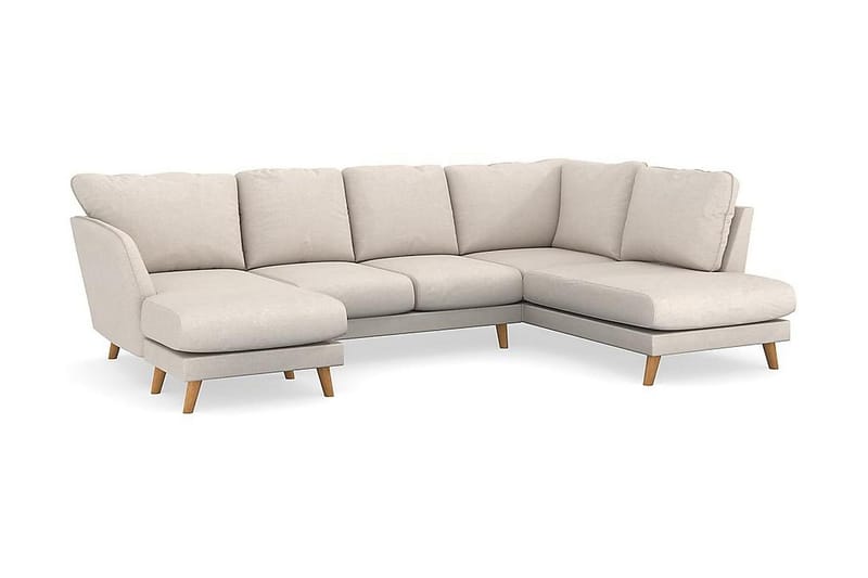Trend Lyx 4-sits Vänstervänd U-formad Soffa med Divan och Schäslong i Tyg - Beige - Möbler - Soffa - U-soffa
