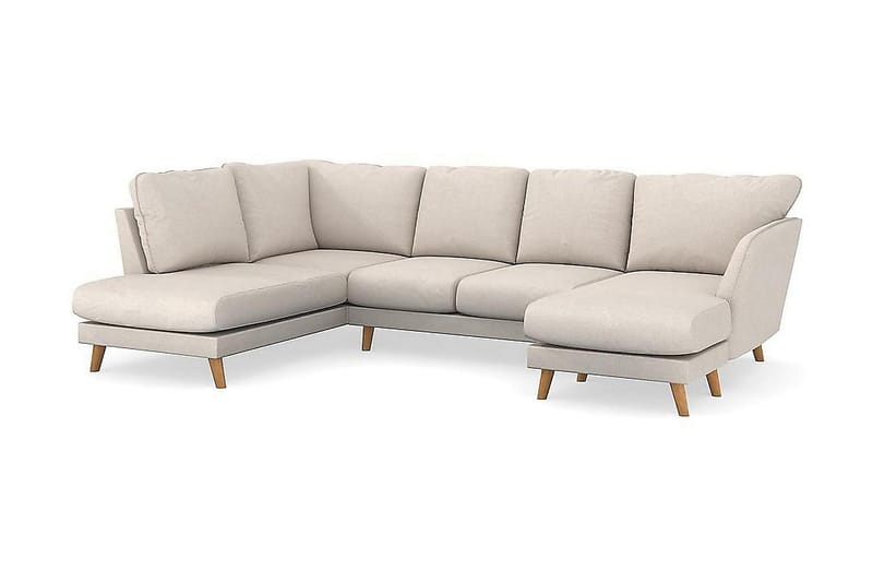 Trend Lyx 4-sits Vänstervänd U-formad Soffa med Divan och Schäslong i Tyg - Beige - Möbler - Soffa - U-soffa