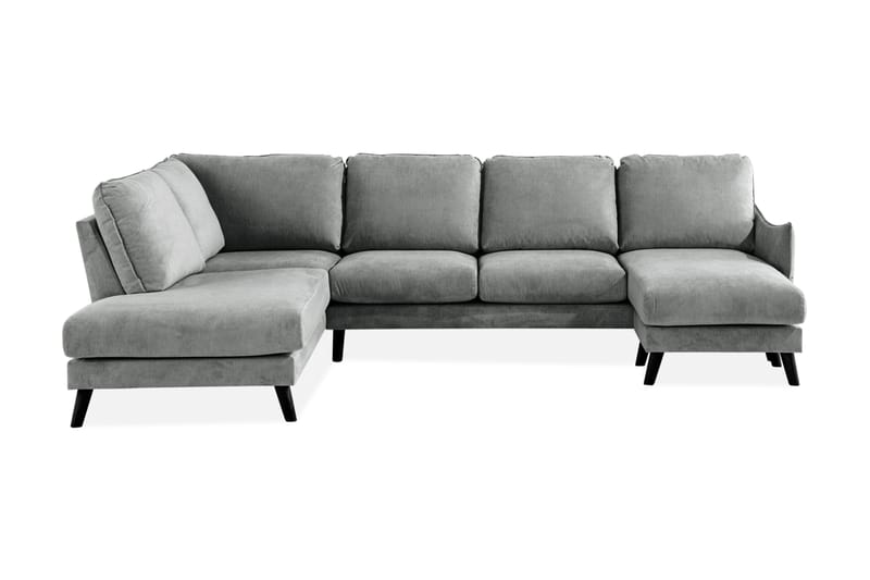 Trend Lyx 4-sits Vänstervänd U-formad Soffa med Divan och Schäslong i Tyg - Grå - Möbler - Soffa - U-soffa