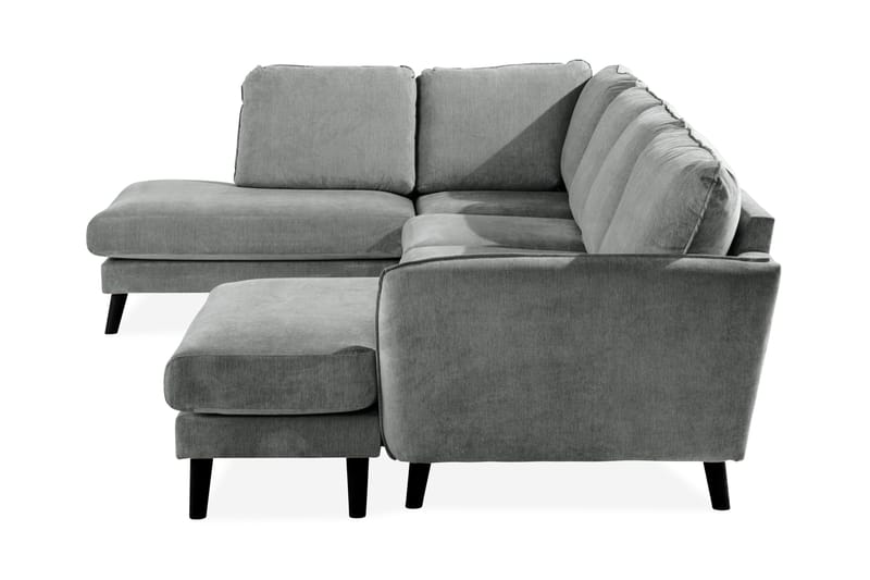 Trend Lyx 4-sits Vänstervänd U-formad Soffa med Divan och Schäslong i Tyg - Grå - Möbler - Soffa - U-soffa