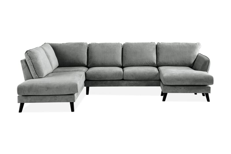 Trend Lyx 4-sits Vänstervänd U-formad Soffa med Divan och Schäslong i Tyg - Grå - Möbler - Soffa - U-soffa