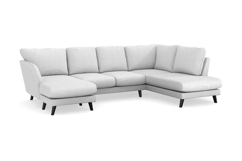 Trend Lyx 4-sits Vänstervänd U-formad Soffa med Divan och Schäslong i Tyg - Ljusgrå - Möbler - Soffa - U-soffa