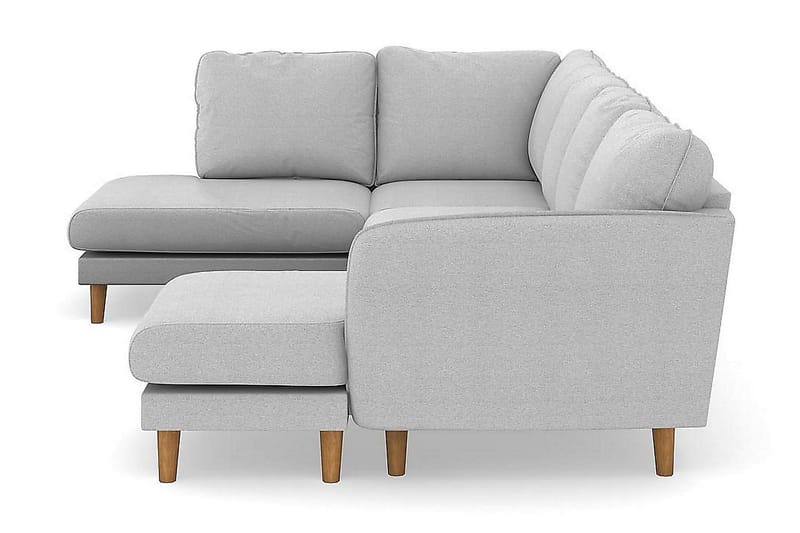 Trend Lyx 4-sits Vänstervänd U-formad Soffa med Divan och Schäslong i Tyg - Ljusgrå - Möbler - Soffa - U-soffa