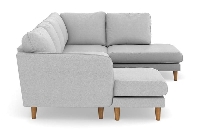 Trend Lyx 4-sits Vänstervänd U-formad Soffa med Divan och Schäslong i Tyg - Ljusgrå - Möbler - Soffa - U-soffa