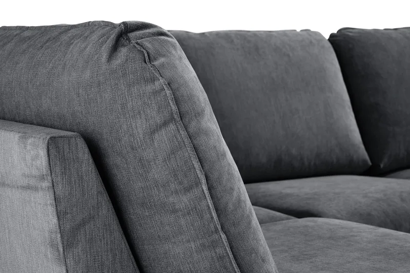 Trend Lyx 4-sits Vänstervänd U-formad Soffa med Divan och Schäslong i Tyg - Mörkgrå - Möbler - Soffa - U-soffa