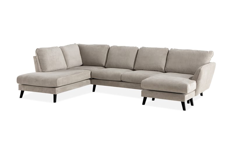 Trend Lyx U-soffa med Divan Höger - Beige/Svart - Möbler - Soffa - U-soffa