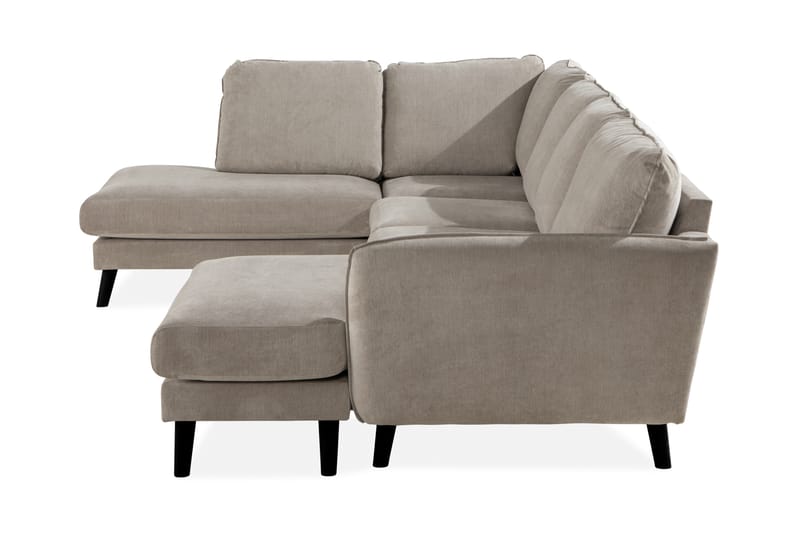 Trend Lyx U-soffa med Divan Höger - Beige/Svart - U-soffa