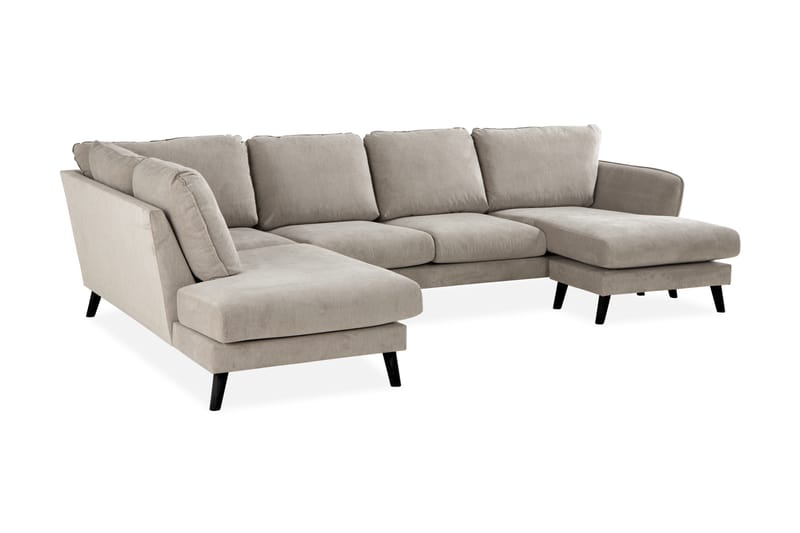 Trend Lyx U-soffa med Divan Höger - Beige/Svart - Möbler - Soffa - U-soffa