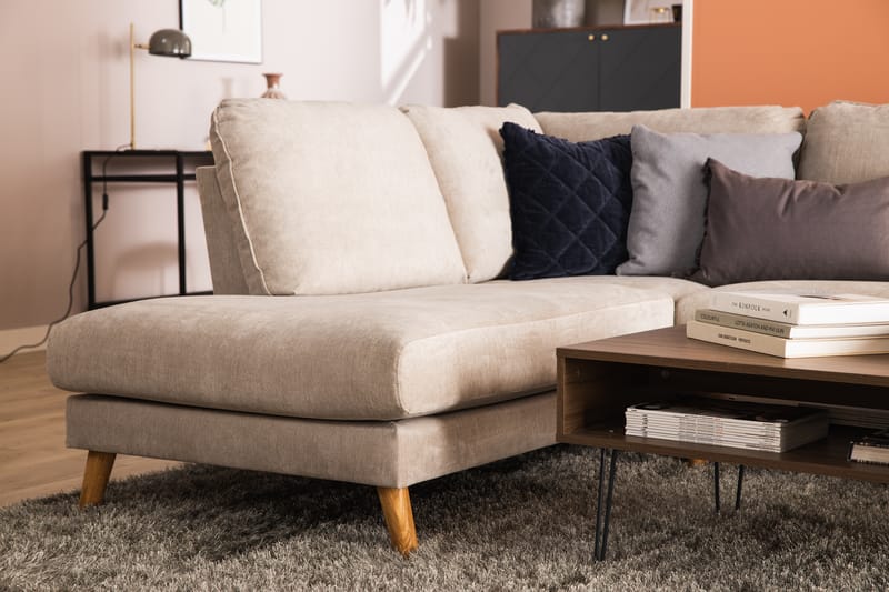 Trend Lyx U-soffa med Divan Höger - Beige/Svart - Möbler - Soffa - U-soffa
