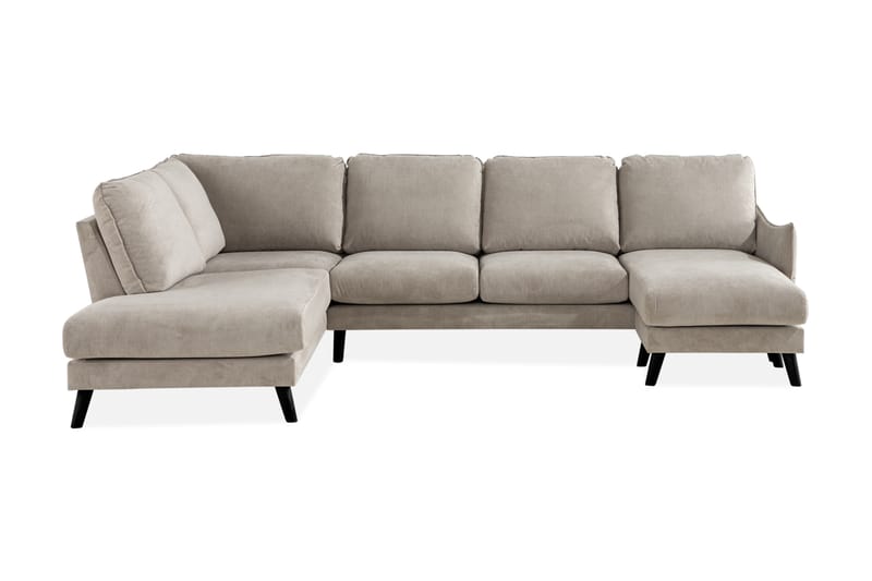 Trend Lyx U-soffa med Divan Höger - Beige/Svart - U-soffa