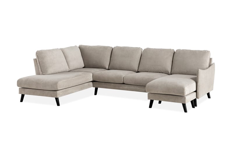 Trend Lyx U-soffa med Divan Höger - Beige/Svart - U-soffa