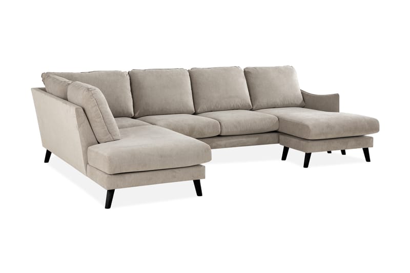 Trend Lyx U-soffa med Divan Höger - Beige/Svart - U-soffa