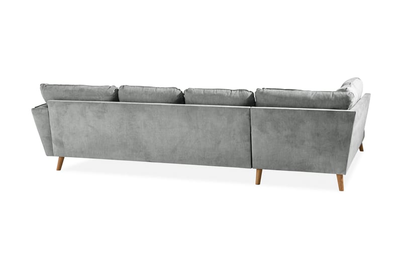 Trend Lyx U-soffa med Divan Höger - Grå/Ek - U-soffa
