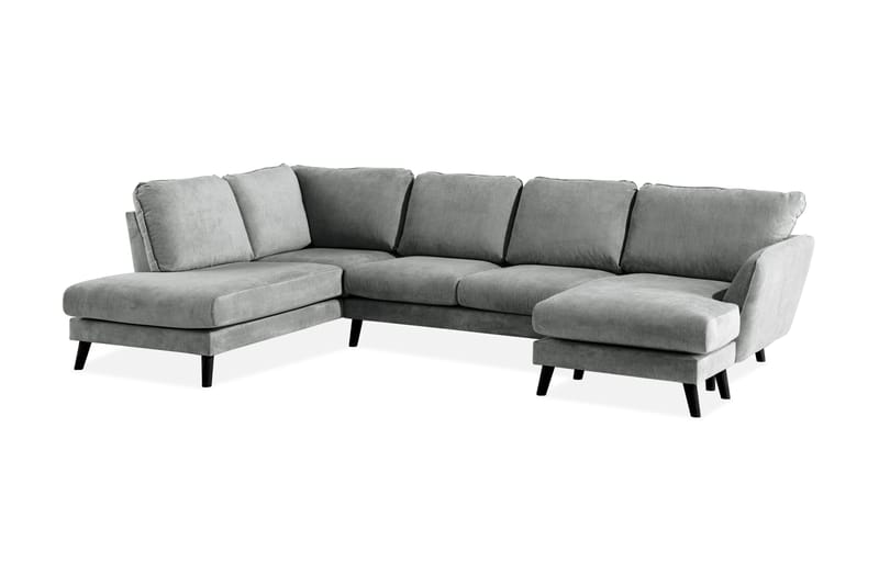 Trend Lyx U-soffa med Divan Höger - Grå/Svart - Möbler - Soffa - U-soffa