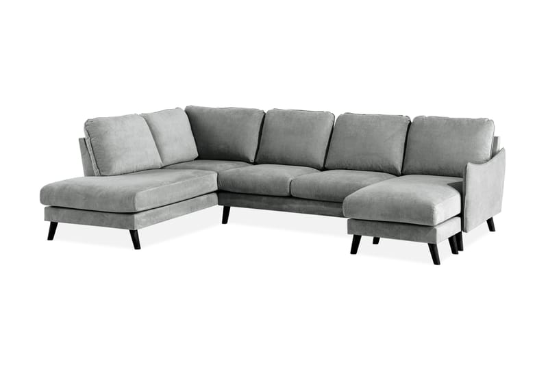 Trend Lyx U-soffa med Divan Höger - Grå/Svart - Möbler - Soffa - U-soffa