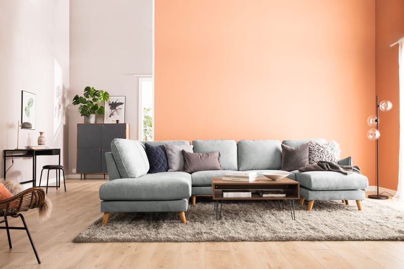 Trend Lyx U-soffa med Divan Höger - Grå/Svart - Möbler - Soffa - U-soffa