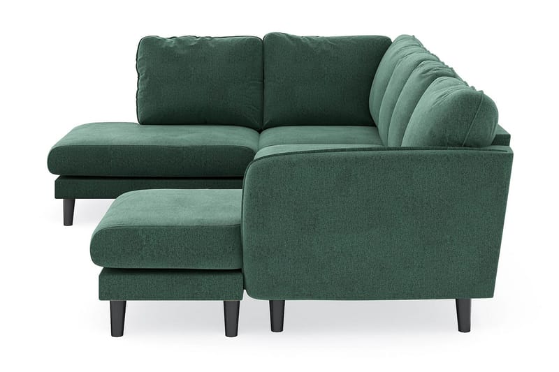 Trend Lyx U-soffa med Divan Höger - Grön Sammet - U-soffa