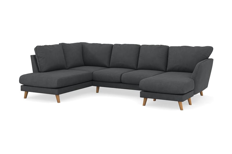 Trend Lyx U-soffa med Divan Höger - Mörkgrå Manchester - U-soffa