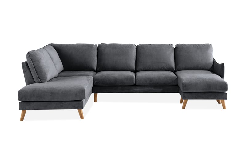 Trend Lyx U-soffa med Divan Höger - Mörkgrå/Ek - Möbler - Soffa - U-soffa