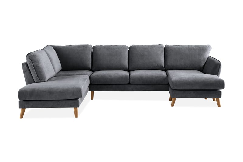 Trend Lyx U-soffa med Divan Höger - Mörkgrå/Ek - Möbler - Soffa - U-soffa