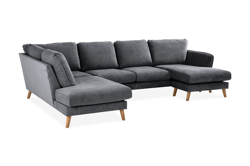 Trend Lyx U-soffa med Divan Höger - Mörkgrå/Ek - Möbler - Soffa - U-soffa