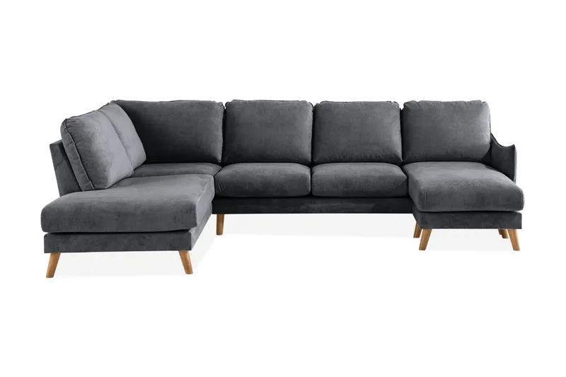 Trend Lyx U-soffa med Divan Höger - Mörkgrå/Ek - Möbler - Soffa - U-soffa