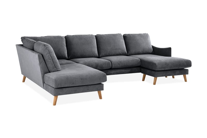 Trend Lyx U-soffa med Divan Höger - Mörkgrå/Ek - Möbler - Soffa - U-soffa