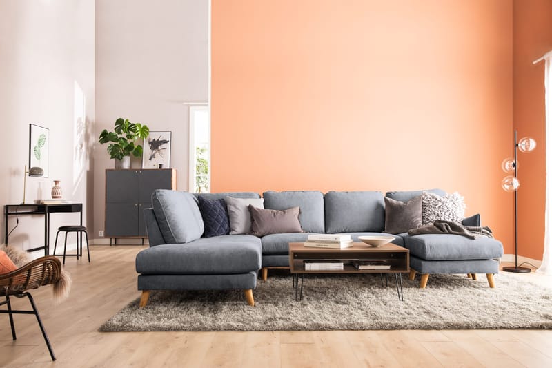 Trend Lyx U-soffa med Divan Höger - Mörkgrå/Ek - Möbler - Soffa - U-soffa