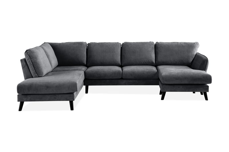 Trend Lyx U-soffa med Divan Höger - Mörkgrå/Svart - Möbler - Soffa - U-soffa