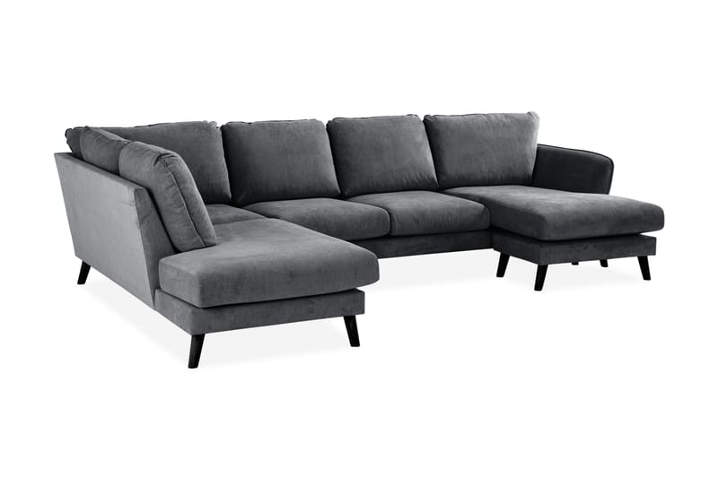 Trend Lyx U-soffa med Divan Höger - Mörkgrå/Svart - Möbler - Soffa - U-soffa
