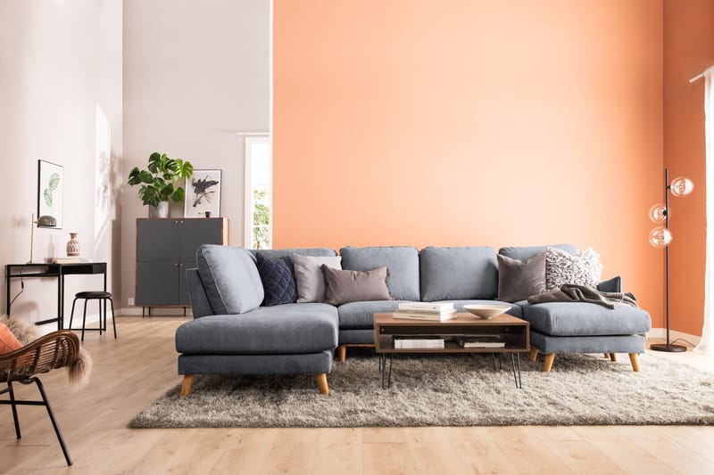 Trend Lyx U-soffa med Divan Höger - Mörkgrå/Svart - Möbler - Soffa - U-soffa