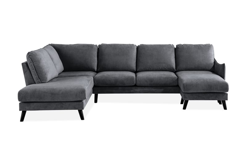 Trend Lyx U-soffa med Divan Höger - Mörkgrå/Svart - Möbler - Soffa - U-soffa