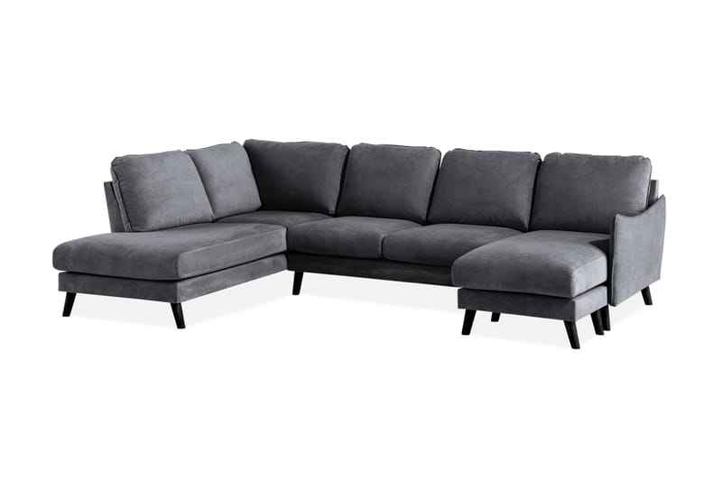 Trend Lyx U-soffa med Divan Höger - Mörkgrå/Svart - Möbler - Soffa - U-soffa