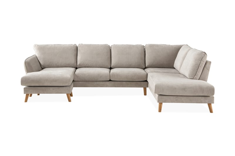 Trend Lyx U-soffa med Divan Vänster - Beige/Ek - U-soffa