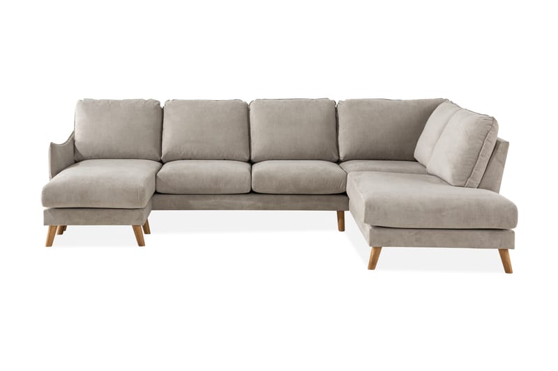 Trend Lyx U-soffa med Divan Vänster - Beige/Ek - U-soffa